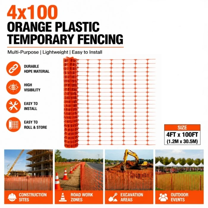 4x100 Orange Plastic Temporary Fencing 4x100 Orange Plastic Temporary Fencing